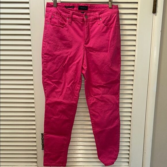 Lipstick💄Pink Charter Club’s Bristol Skinny Ankle Pink Cotton Stretch Jeans 👖 - Picture 1 of 17